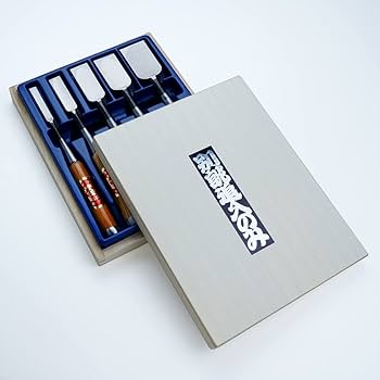 Amazon | 本職用 高級 追入のみ 鑿 赤樫柄 5本組 | のみセット